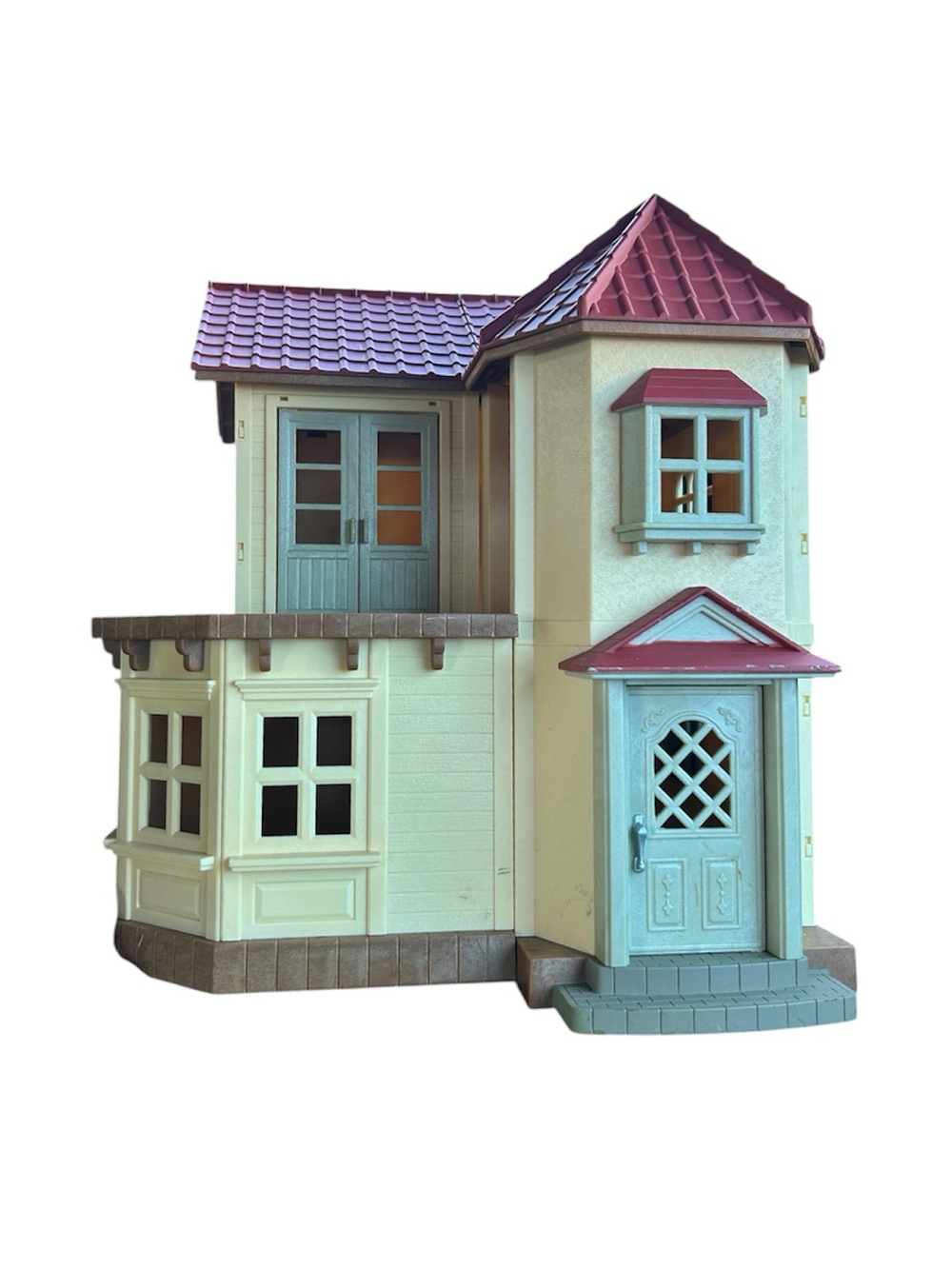 Dollhouse Red Roof Calico Critters Cottagecore Country Home Cream Medium Retro